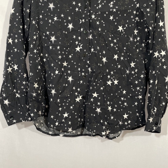 NEW Rails [ XS ] Noemi Star Button Down Long Sleeve Blouse‎ in Black Galaxy - Picture 8 of 16